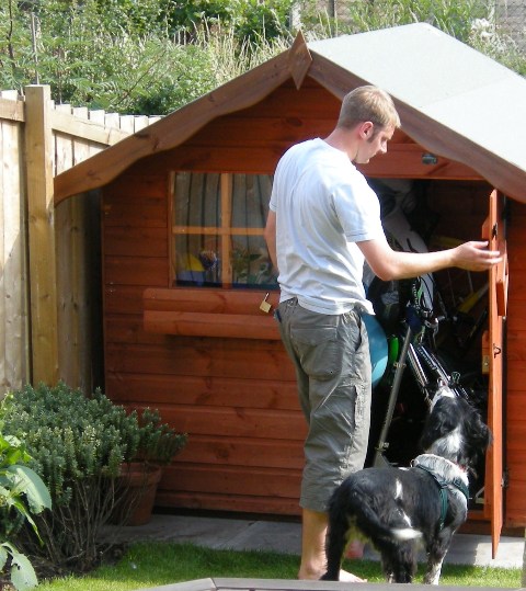 Chris and Jet and the shed