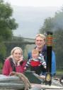 Gareth, Gillian and Oliver on the boat