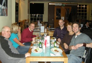 Dinner in Exeter with the boys and Holly